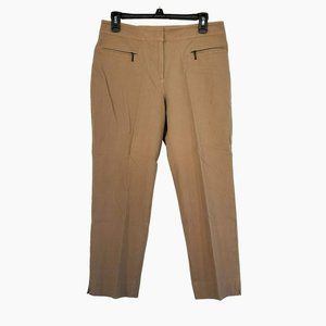 Talbots Curvy Capri Khaki Pants, Size 8, Beige Cream, Zip Pockets